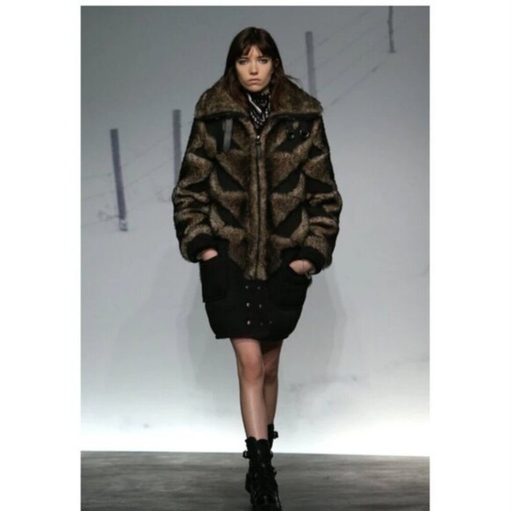 NWOT Coach Pieced Sheepskin Natural Leather Shearling Coat